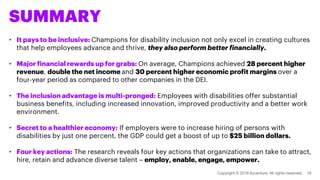 • It pays to be inclusive: Champions for disability inclusion not only excel in creating cultures
that help employees adva...