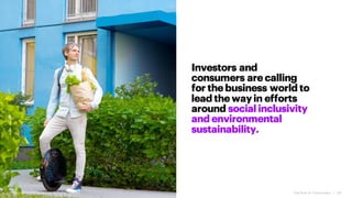 Investors and
consumers are calling
for the business world to
lead the wayin efforts
around social inclusivity
and environmental
sustainability.
The Rise of Forerunners | 04
Copyright ©2021 Accenture. All RightsReserved.
 