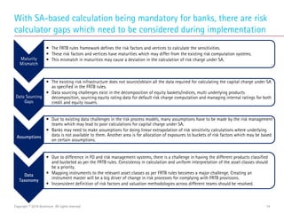 14
With SA-based calculation being mandatory for banks, there are risk
calculator gaps which need to be considered during ...