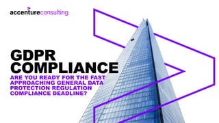 ARE YOU READY FOR THE FAST
APPROACHING GENERAL DATA
PROTECTION REGULATION
COMPLIANCE DEADLINE?
GDPR
COMPLIANCE
 