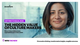 Provocativethinking, transformativeinsights, tangibleoutcomes
THEHIDDENVALUE
OFCULTUREMAKERS
Where CultureMakers lead,
organisations growtwiceasfast
GETTINGTOEQUAL2020
 