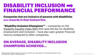 DISABILITY INCLUSION
FINANCIAL PERFORMANCE
Copyright © 2018 Accenture. All rights reserved.. 9
Companies that are inclusiv...