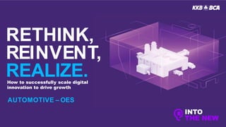 RETHINK,
REINVENT,
REALIZE.
INTO
THE NEW
How to successfully scale digital
innovation to drive growth
AUTOMOTIVE – OES
 