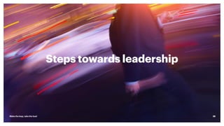 Steps towards leadership
Make the leap, take the lead 28
 