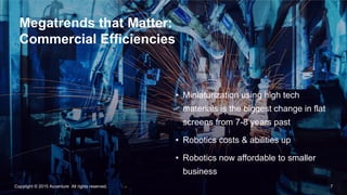 7Copyright © 2015 Accenture All rights reserved.
Megatrends that Matter:
Commercial Efficiencies
• Miniaturization using h...