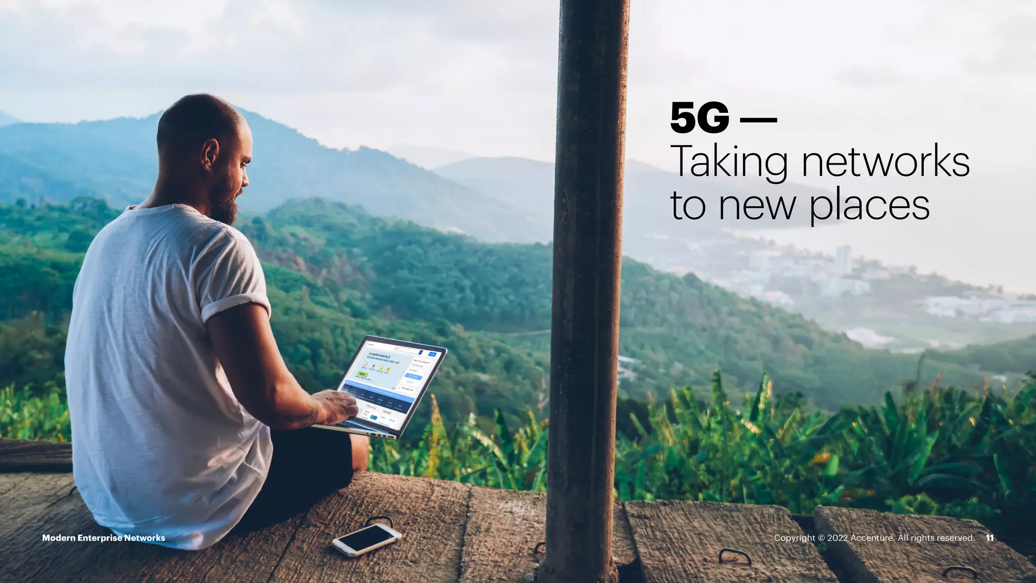 11
5G —
Taking networks
to new places
Modern Enterprise Networks Copyright © 2022 Accenture. All rights reserved.
 