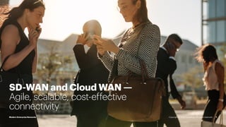 7
SD-WAN and Cloud WAN —
Agile, scalable, cost-effective
connectivity
Modern Enterprise Networks Copyright © 2022 Accenture. All rights reserved.
 