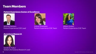 TeamMembers
9
Patient Experience Center of Excellence
Whitney Baldwin
Patient Experience COE Lead
Golnar Khalilolahi
Patie...