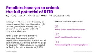 1 A NEW ERA FOR RFID IN RETAIL
2
Retailers have yet to unlock
the full potential of RFID
Opportunity remains for retailers...
