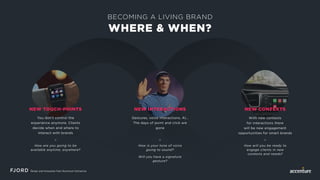BECOMING A LIVING BRAND
WHERE & WHEN?
Gestures, voice interactions, AI…
The days of point and click are
gone
NEW INTERACTI...