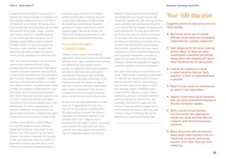 Trend 4 - Social-driven IT                                                                                                                                    Accenture Technology Vision 2012


in ways that shortchange its true potential. In
essence, their social strategies are disparate and
                                                     customers to pay their bills on Facebook—
                                                     without pointing them to Geico’s own site.13
                                                                                                          Similarly, IT leaders will need to help disrupt
                                                                                                          the mindset that says “social” equates with         Your 100-day plan
disconnected; enterprises strive to say “they’re     Studios such as Miramax and Warner Bros.             “marketing,” forging links with other groups that
on Facebook” or “on Twitter.” At the very least,     are streaming movies through Facebook,               touch customers and reaching out to business        Suggested actions to take during the next
there is more that most businesses can do within     providing full video rentals from a movie’s          units, such as HR, that manage interactions with    three months:
the customer-facing realm. Today, customers          Facebook page. Titles are still limited, but         other communities. For now, social platforms
have come to expect an integrated approach           clearly both studios are experimenting with          are finding most traction within the business-      • Become an active user of several
to their interactions with enterprises. So, for      ways to use the new platform effectively.            to-consumer realm. But as we noted earlier,           different social media sites to properly
example, a bank’s ability to give a customer                                                              the nature of interactions is changing, and it’s      understand the customer experience.
the same answer to a question whether the            From experimentation                                 our belief that developments and successes
customer e-mails, searches the bank’s site,          to transformation                                    with customer interactions will soon inspire        • Start preparing for the social listening
phones its call center, or walks into a branch                                                            enterprises to rethink enterprise collaboration       process. Begin to figure out what
should now be extended to its social channels.       However, looking beyond the marketing                and knowledge management—and later, to                conversations consumers are already
                                                     department reveals just how far most enterprises     apply the same ideas across the extended              having about the company and where
There are, however, standouts that are actively      still have to go. Today’s standouts have revisited   enterprise, among the ecosystem of suppliers,         those conversations are taking place.
exploring and experimenting with social              and transformed only a single function,              customers, partners, and other stakeholders.
strategies and the transformations they require.     process, or interaction. Tomorrow’s standouts                                                            • Look for best practices in social
Canadian telecommunications company TELUS            will need to take those early experiments            The social media question for businesses is no        in other industries that are “early
is using Twitter as a better and more immediate      and replicate them across many processes,            longer “What should I be posting to Facebook?”        adopters” in order to understand what
path to resolve consumer problems.11 Instead of      many systems, and many interactions. IT will         It’s “How do my customers want to interact            is possible.
phoning a call center and waiting for a human        need to work with the business to capture            with my services?” Social is overturning our
with whom to interact, consumers leave a tweet.      how their customers and other stakeholders           way of interacting with the world; it has its       • Place IT at the center of conversations
In effect, the company is using social as a new      might want to interact with their services—          own language, taboos, interaction styles,             on social in the organization.
entry point into existing business processes.        and determine how to manage accordingly              communication channels, customs, habits,
Early results show that customers who are using      across everything that social media touches.         preferences, and pace. It provides businesses       • Appoint a tech-savvy social champion
the Twitter channel are getting much faster                                                               with new interactions, new services, new              who can easily demonstrate mastery of
resolution of their concerns and are much more       So what does the rapid proliferation of social       customers, new forms of loyalty, and new              the new interaction models.
satisfied with the telco’s responsiveness. Its       mean for IT departments? For one thing,              revenue. Those not actively engaged with or
customer satisfaction ratings via Twitter are        they can be instrumental in breaking down            experimenting with social, or planning ways         • Draft a survey of how business
approximately 85 percent, compared with about        the organizational structures that segment           to move it beyond marketing, risk putting             functions within the organization
70 percent for its conventional contact center.      customers into interaction channels. If, for         themselves at a significant disadvantage.             already use social and how their use
                                                     example, there is an IT subgroup that is
Similarly, insurer MetLife is using Facebook                                                                                                                    compares with best practice across
                                                     responsible for the “digital” channel, its purpose
as a customer support channel, staffing a                                                                                                                       industries.
                                                     and its place in the organization will need
special team to resolve “crisis issues” in two       a rethink. Such siloed approaches erode the
hours or less.12 (The incentive for this type of                                                                                                              • Begin discussions with the business
                                                     value of integrated customer interactions.
initiative: the chance to preempt the explosion                                                                                                                 about which other business units are
of bad news that social media can enable if a                                                                                                                   interacting via social; work across
disgruntled customer becomes vocal online.)                                                                                                                     business units rather than just with
Elsewhere, insurer Geico makes it possible for                                                                                                                  marketing.

                                                                                                                                                                                                       28
 