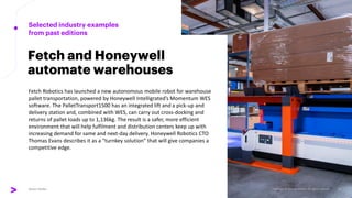 Selected industry examples
from past editions
Fetch and Honeywell
automate warehouses
Fetch Robotics has launched a new au...