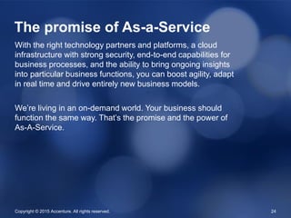 Copyright © 2015 Accenture. All rights reserved. 24
With the right technology partners and platforms, a cloud
infrastructu...