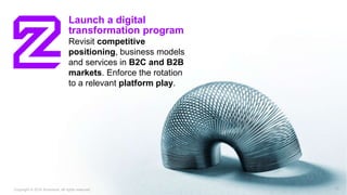 20Copyright © 2019 Accenture. All rights reserved.
Launch a digital
transformation program
Revisit competitive
positioning, business models
and services in B2C and B2B
markets. Enforce the rotation
to a relevant platform play.
20Copyright © 2019 Accenture. All rights reserved.
 