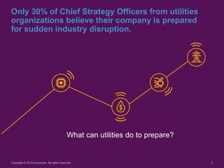 2
Only 30% of Chief Strategy Officers from utilities
organizations believe their company is prepared
for sudden industry d...