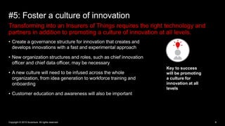 #5: Foster a culture of innovation
Transforming into an Insurers of Things requires the right technology and
partners in a...