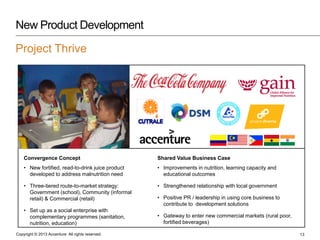 New Product Development
Project Thrive

Convergence Concept

Shared Value Business Case

• New fortified, read-to-drink ju...
