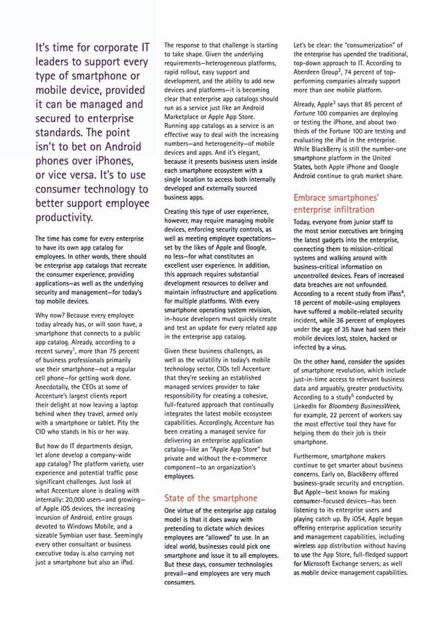 Accenture Enterprise App Catalog OnDemand Afaria MDM offer as Fully