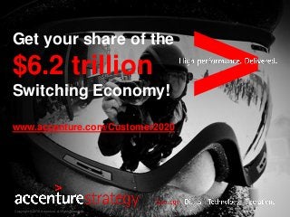 Copyright © 2015 Accenture. All rights reserved.
Get your share of the
$6.2 trillion
Switching Economy!
www.accenture.com/Customer2020
 