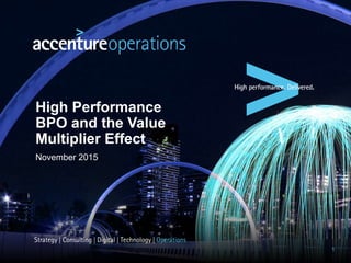 High Performance
BPO and the Value
Multiplier Effect
November 2015
1
 