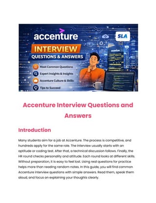 Accenture Interview Questions and Answers | PDF