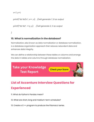 Accenture Interview Questions and Answers | PDF