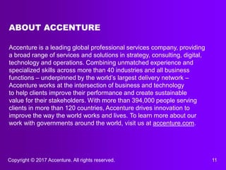 ABOUT ACCENTURE
11
Accenture is a leading global professional services company, providing
a broad range of services and so...