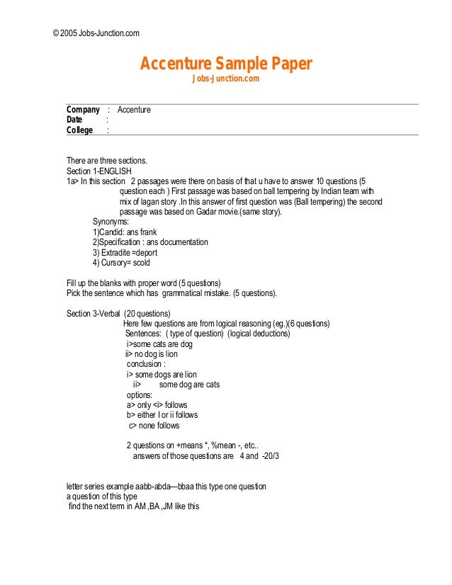 Accenture sample paper_4 Accenture sample paper_4