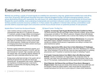 3 Copyright © 2014 Accenture. All rights reserved.
Executive Summary
Notable Macro Trends from the Second Quarter:
• Labor...