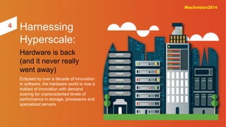 Harnessing 
Hyperscale: 
Hardware is back 
(and it never really 
went away) 
Eclipsed by over a decade of innovation 
in s...