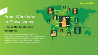 From Workforce 
to Crowdsource: 
Rise of the borderless 
enterprise 
Using advanced digital tools and platforms, 
organiza...