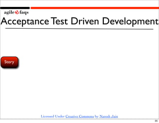Acceptance Test Driven Development


Story




        Licensed Under Creative Commons by Naresh Jain
                                                         35
 