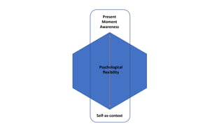 Present
Moment
Awareness
Psychological
flexibility
Self-as-context
 