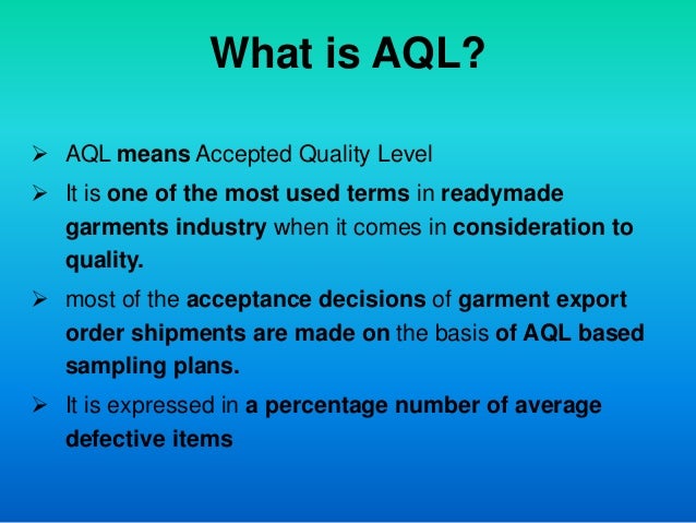 Aql Chart For Garments