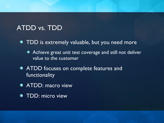 Acceptance Test Driven Development With Spec Flow And Friends | PPT