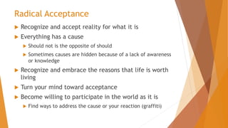 Acceptance Tools For Recovery From Anxiety Addiction And Depression Pptx