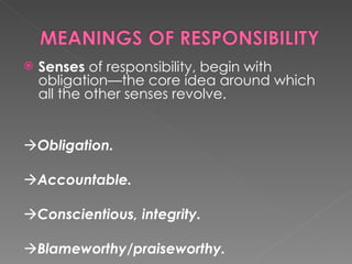 Responsibility Sense Accepting & sharing responsbilities ppt | PDF