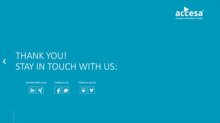 THANK YOU!
STAY IN TOUCH WITH US:
Follow us on Check us out onConnect with us on
 