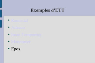 Exemples d'ETT Randstad Adecco Iman   Temporing Manpower Epos 