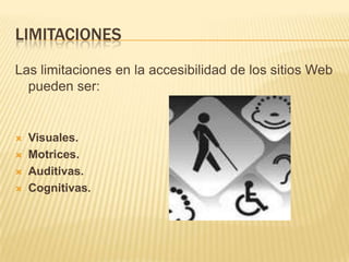 Visuales: En sus distintos grados, desde la  baja visión a la ceguera total, además de problemas para distinguir colores (Daltonismo). 