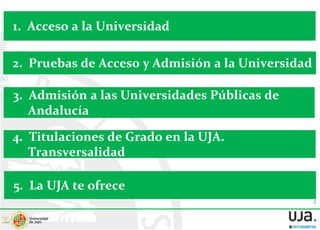 2
1. Acceso a la Universidad
2. Pruebas de Acceso y Admisión a la Universidad
3. Admisión a las Universidades Públicas de
...