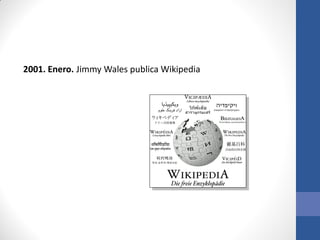 2001. Enero. Jimmy Wales publica Wikipedia

 