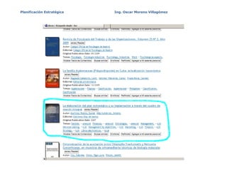 Planificación Estratégica   Ing. Oscar Moreno Villagómez
 