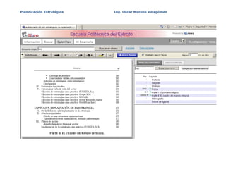 Planificación Estratégica   Ing. Oscar Moreno Villagómez
 