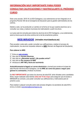 Acceso mirador alumnos | PDF