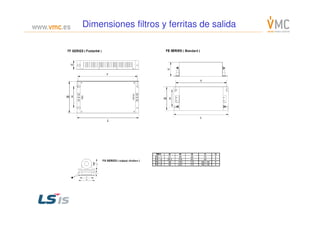 Dimensiones filtros y ferritas de salida
 