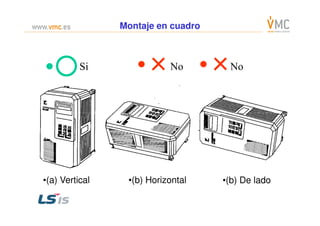 Montaje en cuadro
Si No No•○ •× •×
•(a) Vertical •(b) Horizontal •(b) De lado
 