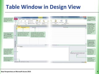 Table Window in Design View           XP




New Perspectives on Microsoft Access 2010        4
 