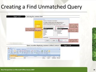 Creating a Find Unmatched Query New Perspectives on Microsoft Office Access 2007 