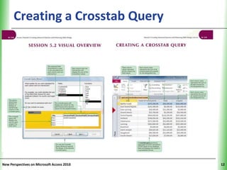 Creating a Crosstab Query             XP




New Perspectives on Microsoft Access 2010        12
 